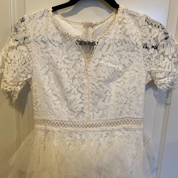 NWT Self-Portrait Inspired Ivory White Midi Dress - Picture 11 of 11